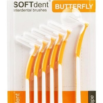 SOFTdent Butterfly Medzizubná kefka zahnutá XS 0,4 mm 6 ks