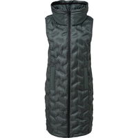 s.Oliver RL OUTDOOR WAISTCOAT Dlhá vesta s prešívaním, tmavo zelená, veľkosť