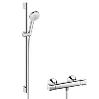 Sprchová batéria Hansgrohe Crometta 100 so sprchovacím setom 150 mm biela/chróm 27031400