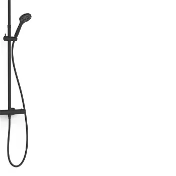 Sprchový set TRES BLACK čierna mat s termostatom, hlavovou a ručnou sprchou 21639302NM TG 21639302NM