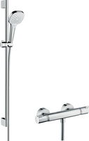 Sprchový systém Hansgrohe Raindance Select E na stěnu s termostatickou batériou biela/chróm 27082400