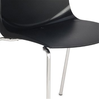 Stohovateľná stolička Adon - čierna / chróm
