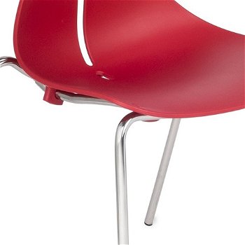Stohovateľná stolička Mineta 4L - červená / chróm