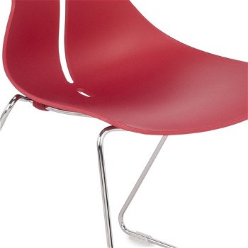Stohovateľná stolička Mineta P - červená / chróm