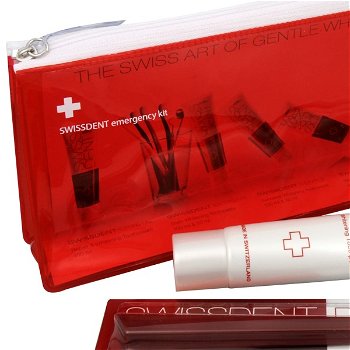 Swissdent Červený set pre starostlivosť o zuby Emergency Kit