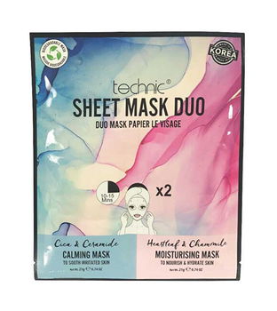 Technic Upokojujúci a hydratačná maska Calming & Moisturising Sheet Mask Duo