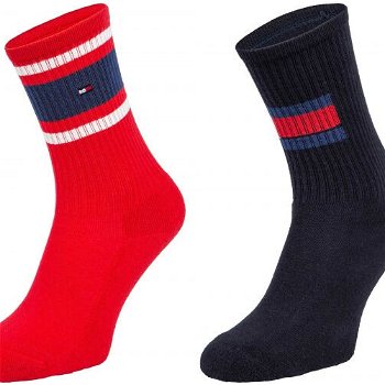 Tommy Hilfiger KIDS FLAG 2P Detské  ponožky, červená, veľkosť