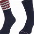 Tommy Hilfiger WOMEN SEASONAL TENCEL SOCK 2P FOLK STRIPE Dámske ponožky, tmavo modrá, veľkosť