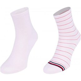 Tommy Hilfiger WOMEN SHORT SOCK 2P PREPPY Dámske ponožky, ružová, veľkosť