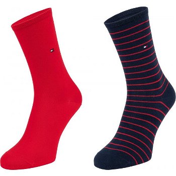 Tommy Hilfiger WOMEN SOCK 2P SMALL STRIPE Dámske ponožky, červená, veľkosť