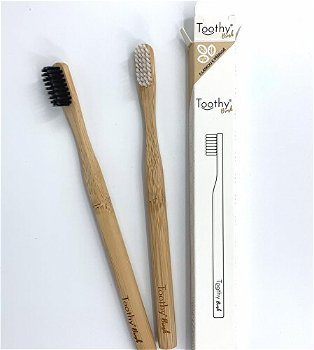 Toothy Bambusový zubná kefka Brush Biely 1 ks