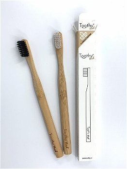 Toothy Bambusový zubná kefka Brush Čierny 1 ks