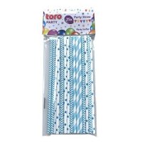 TORO Papierové slamky 20cm TORO svetlo modrá 25ks