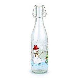 TORO Sklenená fľaša s patentným uzáverom TORO 1l snehuliak