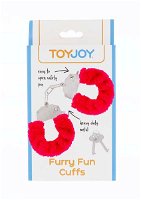 ToyJoy Furry Fun Cuffs plyšové erotické putá red