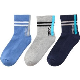 Umbro STRIPED SPORTS SOCKS JNR - 3 PACK Detské  ponožky, tmavo modrá, veľkosť