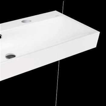 Umývadlo Kaldewei Silenio 3046 120x46 cm alpská biela s dvoma otvormi pre batériu 904506043001
