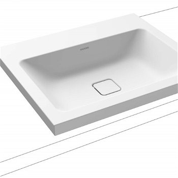 Umývadlo na dosku Kaldewei Cono 3083 60x50 cm alpská biela bez otvoru pre batériu, bez prepadu 901906003001