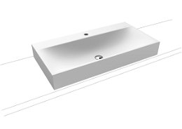 Umývadlo na dosku Kaldewei Silenio 3043 90x46 cm alpská biela otvor pre batériu, bez prepadu 904206303001