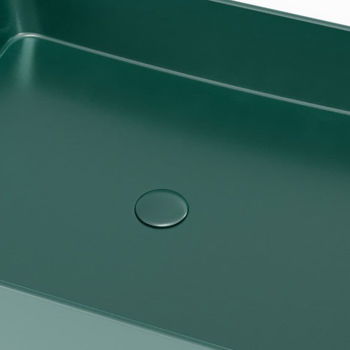 Umývadlo na dosku SAT Infinitio 50x40 cm tmavě zelená mat bez prepadu SATINF5040DGEM