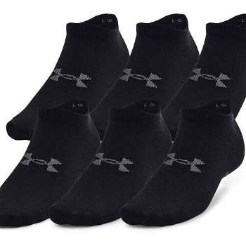 Under Armour ESSENTIAL NO SHOW 6PK Unisex ponožky, čierna, veľkosť