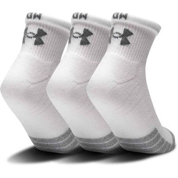 Under Armour HEATGEAR QUARTER 3PK Unisex ponožky, biela, veľkosť