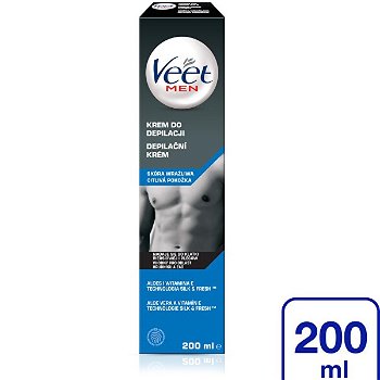 Veet Depilačný krém pre mužov pre citlivú pokožku Men Silk & Fresh 200 ml