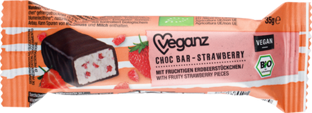 Veganza Čokoládová tyčinka s jahodami BIO 35 g