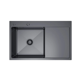 VELAZO VELAZO - Kuchynský drez z ocele 78 x 49 PVD grafit s odkvapkávačom vpravo VELAZ7849LB