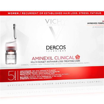Vichy Multiúčelová kúra proti vypadávaniu vlasov pre ženy Dercos Aminexil Clinical 5 21 x 6 ml