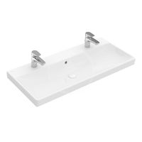 VILLEROY & BOCH - Avento Dvojumývadlo nábytkové, 1000x470 mm, s prepadom, otvory na batérie, alpská biela 4156A401