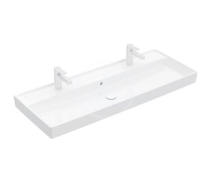 VILLEROY & BOCH - Collaro Dvojumývadlo nábytkové, 1200x470 mm, s prepadom, 2 otvory na batériu, alpská biela 4A33C401