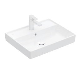 VILLEROY & BOCH - Collaro Umývadlo, 550x440 mm, s prepadom, otvor na batériu, CeramicPlus, alpská biela 4A3355R1