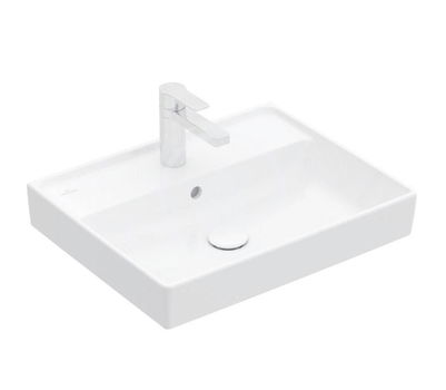 VILLEROY & BOCH - Collaro Umývadlo, 55x44 cm, s prepadom, otvor na batériu, CeramicPlus, alpská biela 4A3355R1