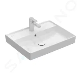 VILLEROY & BOCH - Collaro Umývadlo nábytkové 600x470 mm, s prepadom, otvor na batériu, CeramicPlus, alpská biela 4A336GR1