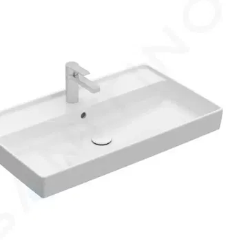 VILLEROY & BOCH - Collaro Umývadlo nábytkové, 800x470 mm, s prepadom, otvor na batériu, CeramicPlus, alpská biela 4A3380R1