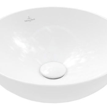 VILLEROY & BOCH - Loop&Friends Umývadlo na dosku, priemer 420 mm, bez prepadu, CeramicPlus, alpská biela 4A4601R1