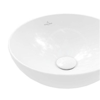 VILLEROY & BOCH - Loop&Friends Umývadlo na dosku, priemer 420 mm, bez prepadu, CeramicPlus, alpská biela 4A4601R1
