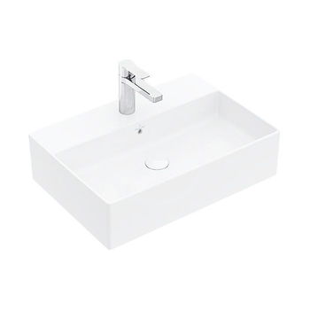 VILLEROY & BOCH - Memento 2.0 Umývadlo na dosku, 500x420 mm, s prepadom, otvor na batériu, CeramicPlus, alpská biela 4A0750R1