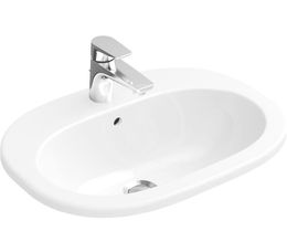 VILLEROY & BOCH - O.novo Umývadlo zápustné 560x405 mm, s prepadom, otvor pre batériu, alpská biela 41615601