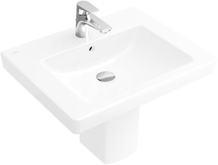 VILLEROY & BOCH - Subway 2.0 Umývadlo, 600x470 mm, s prepadom, s otvorom na batériu, alpská biela 71136001