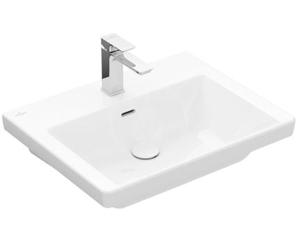 VILLEROY & BOCH - Subway 3.0 Umývadlo nábytkové 600x470 mm, s prepadom, otvor na batériu, CeramicPlus, alpská biela 4A706GR1