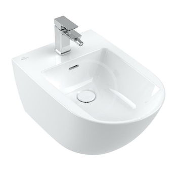 VILLEROY & BOCH - Subway 3.0 Závesný bidet, 560x375 mm, s prepadom, otvor na batériu, alpská biela 44700001