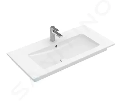 VILLEROY & BOCH - Venticello Umývadlo nábytkové 100x50 cm, s prepadom, otvor na batériu, CeramicPlus, alpská biela 4104ALR1