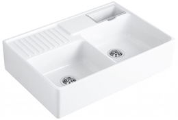 VILLEROY & BOCH VILLEROY & BOCH - Keramický drez Double-bowl sink Stone white modulový 895 x 630 x 220 bez excentra 632391RW