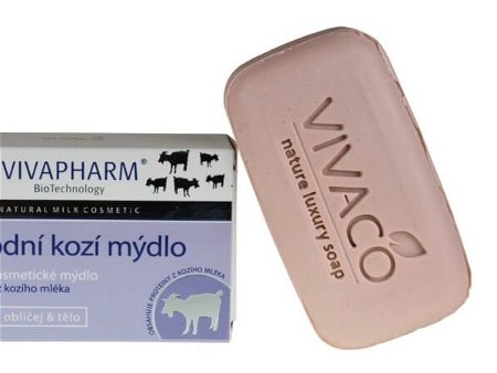 Vivapharm Prírodné jemné kozmetické mydlo s extraktmi z kozieho mlieka (tuhé) 100 g