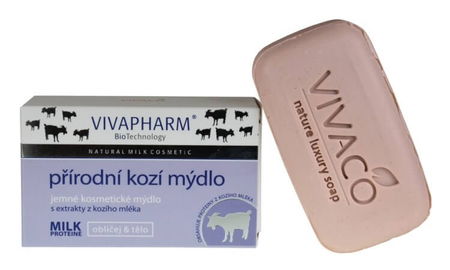 Vivapharm Prírodné jemné kozmetické mydlo s extraktmi z kozieho mlieka (tuhé) 100 g