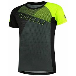 Voľný cyklistický MTB dres Rogelli ADVENTURE 2.0 s krátkym rukávom a bočné vreckom, čierno-šedo-reflexná žltý 060.112