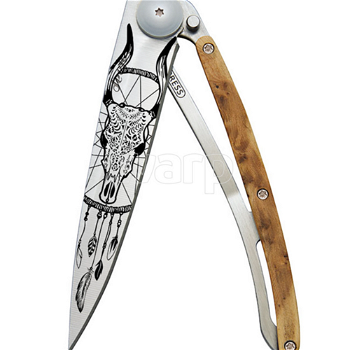 Vreckový nôž Deejo 1CB043 Tattoo dreamcatcher 37g, juniper wood