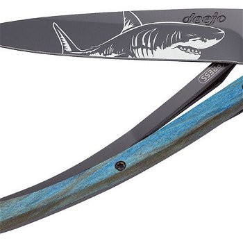 Vreckový nôž Deejo 1GB158 Tattoo 37g, Blue Beech, Shark